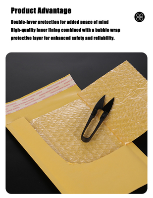 Customizable Puncture-Resistant Kraft Bubble Mailing Bag Cushioning Bubble-Lined