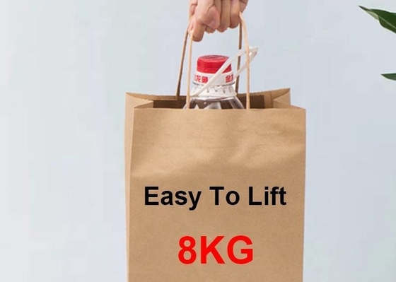 Recyclable Kraft Paper Bag Customized Twisted Handle Paper Bags Durable