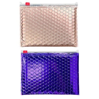 Aluminized Film Bubble Mailing Bag Multi Size Multi Purpose Bubble Zipper Bag