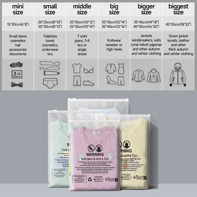 Customized CPE zipper Bag Waterproof Clothing Storage Plastic Zipper Bag