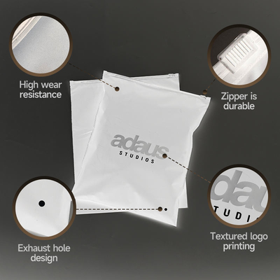 Customized CPE zipper Bag Waterproof Clothing Storage Plastic Zipper Bag
