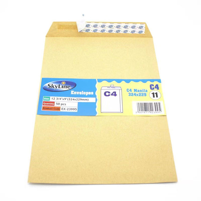 Custom Logo Kraft Paper Envelope Double-Sided Tape Sealing For Gift Packaging