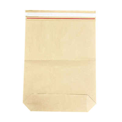Durable Kraft Compostable Bags Recyclable Bottom Gusseted Bags Disposable With Adhesive Seal