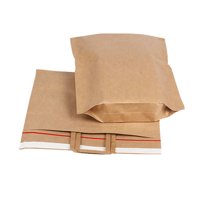 Customized Eco Friendly Paper Bags Durable Kraft Paper Tote Bag Recyclable With Self Sealing Strip