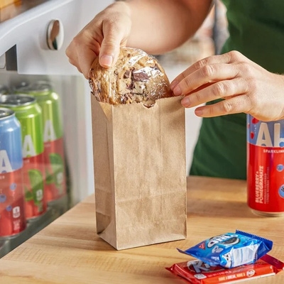 100% Recyclable Kraft Paper Bag 8LB 10LB Square Bottom Paper Bags