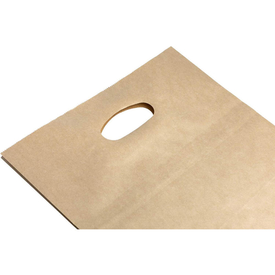 Recycled Kraft Paper Bag Eco Friendly Kraft Bags Brown With Die Cut Handle