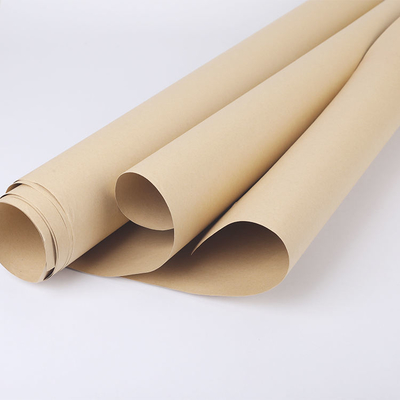 Wooden Pulp Brown Kraft Paper Roll Custom Printing Brown Packing Paper Roll Recyclable