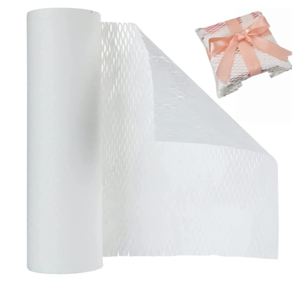 Custom Size Honeycomb Wrapping Paper Pure Wood Wrapping Paper Rolls White