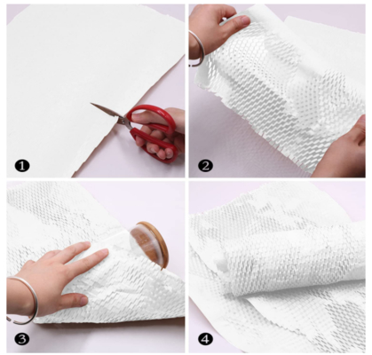 Custom Size Honeycomb Wrapping Paper Pure Wood Wrapping Paper Rolls White