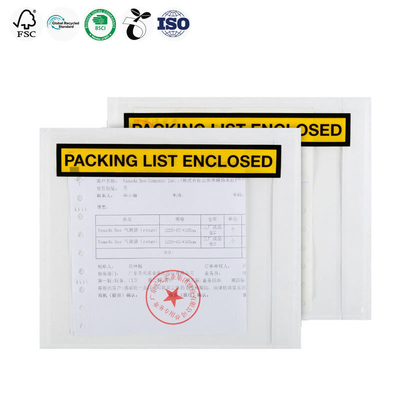 Adhesive Packing List Envelope Transparent Shipping Label Pouch For Mailing And Express Shipping