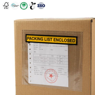 Adhesive Packing List Envelope Transparent Shipping Label Pouch For Mailing And Express Shipping