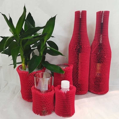 Degradable Honeycomb Kraft Wrapping Paper Sleeve For Cushioning Bottle Packing Material