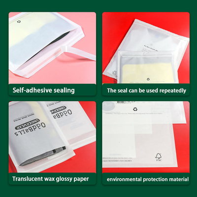 Biodegradable Glassine Paper Bag Eco Friendly Self Seal Glassine Bags Recyclable