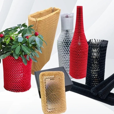 Transport Fragile Products Grid Kraft Paper Biodegradable Honeycomb Paper Sleeve