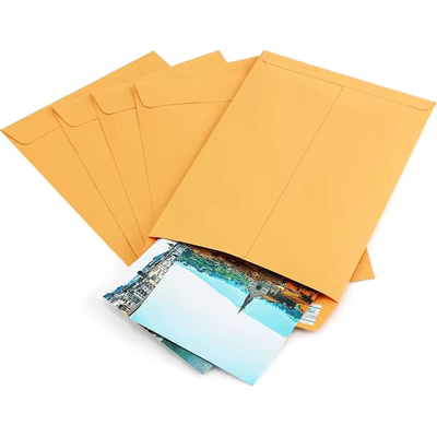 Recycled Custom Logo Printing Kraft Paper Envelopes Self Adhesive Customized Color