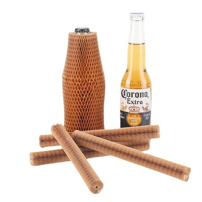 Kraft Paper Honeycomb Sleeve For Glass Wine Bottle Protective Shipping Cushion Packing