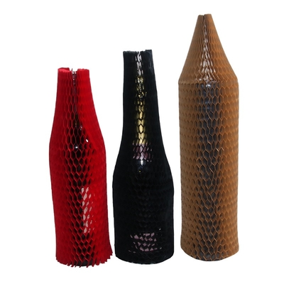 Kraft Paper Honeycomb Sleeve For Glass Wine Bottle Protective Shipping Cushion Packing