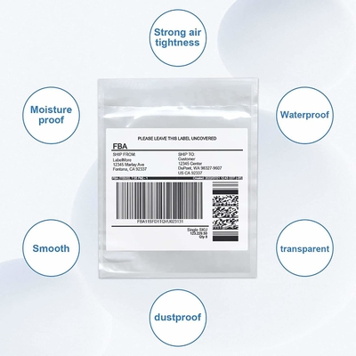 Customized Shipping Label Sleeves Top Loading Shipping Label Pouches With Self Adhesive Peel Seal
