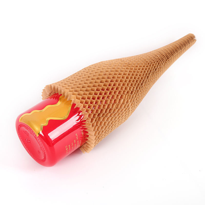 Customized Honeycomb Paper Sleeve Fillable Wine Bottle Protective Packaging Wrappable