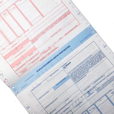 Digital Printing Courier Air Waybill Rectangular Carbonless Copy Paper Customized