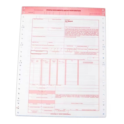 Digital Printing Courier Air Waybill Rectangular Carbonless Copy Paper Customized
