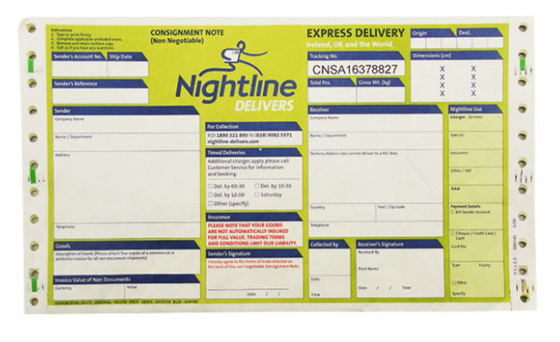 Custom Printing Barcode Airway Bills Shipping DHL Waybills