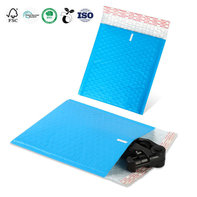 Eco Friendly Custom Printed Bubble Bags Light Blue Poly Bubble Bags Waterproof