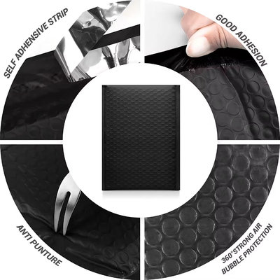 Self Sealing Bubble Mailing Bag Black Bubble Packaging Bags Tear Resistant