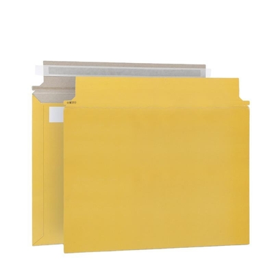 Yellow Rigid Cardboard Envelopes Customized Document Mailing Envelope Lightweight For Express Delivery