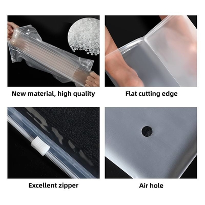 Flexible CPE Zipper Bag Dustproof Clothing Packaging Bags For Shipping