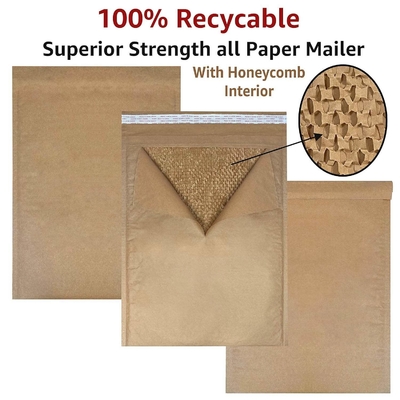 Custom Logo Printed Padded Mailer Envelopes Compostable Padded Kraft Mailer Eco Friendly