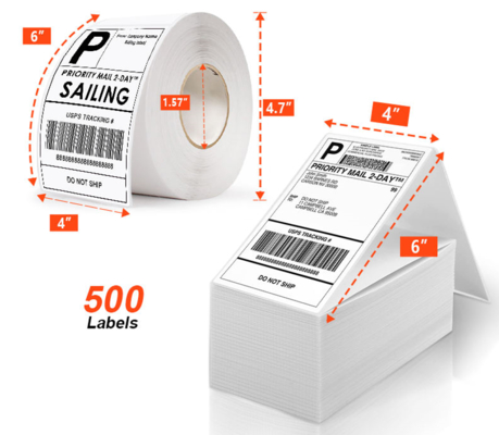 Professional Custom Direct Thermal Labels Durable Thermal Sticker Roll Oil Resistant