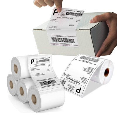 Versatile Size Thermal Adhesive Labels Waterproof Direct Thermal Roll Labels Scratch Resistant