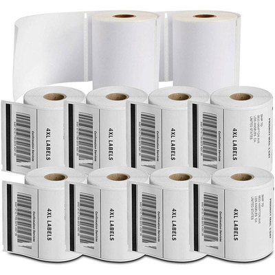 White Adhesive Label Rolls Oil Resistant Scratch Resistant Direct Thermal Labels For Fresh Food