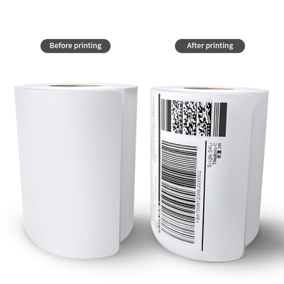 Oil Resistant Thermal Adhesive Labels Custom Sizes Thermal Roll Labels White