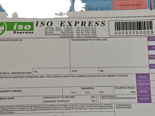 Custom 8.5"x11" 3-ply NCR Air Waybill for Express Scan Barcode Waybill