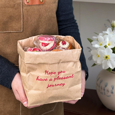 Oil Proof Kraft Bakery Bags Waterproof Kraft Bread Bags Customized