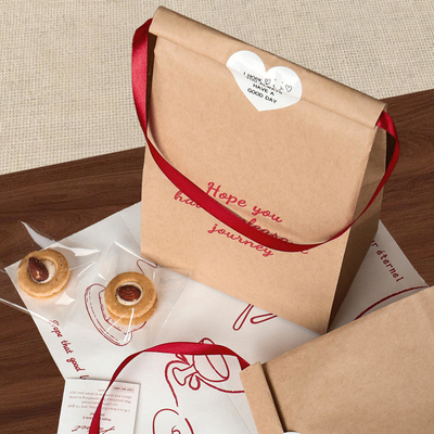 Oil Proof Kraft Bakery Bags Waterproof Kraft Bread Bags Customized