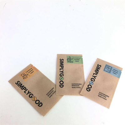 Three Side Sealed Kraft Paper Bag Customized Small Brown Paper Bags Biodegradable For Cleaning Tablet