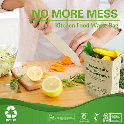 Biodegradable Disposable Brown Paper Bags Custom Printed Compostable Brown Paper Bags Waterproof