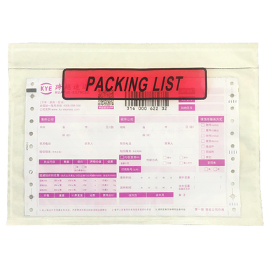 Waterproof Packing List Envelope Customized Invoice Enclosed Pouches Clear
