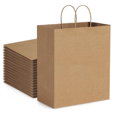 Oem Service Can Design As Client's Requirement Brown Paper Grocery Bag No Waterproof