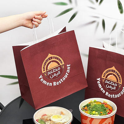 Oem Service Can Design As Client's Requirement Brown Paper Grocery Bag No Waterproof