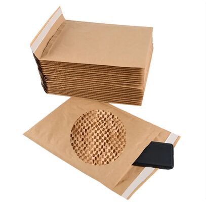 Environmentally 100% Recyclable Paper Padded Mailers Cushion Shockproof Kraft Paper Padded Bags Paper Packaging