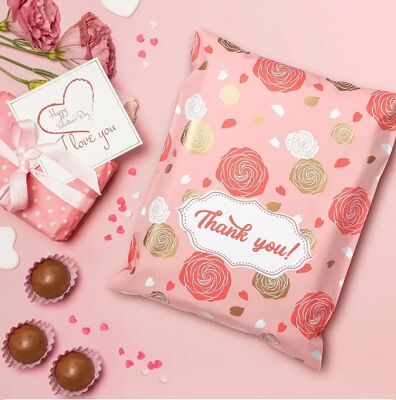 Custom Valentine Floral Poly Mailers Shipping Bags Waterproof Mailing Bag for Packaging
