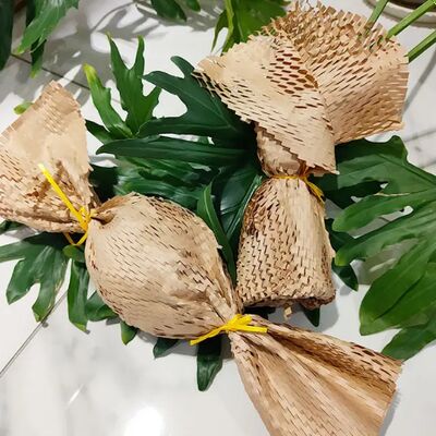 Eco-Friendly Biodegradable Kraft Honeycomb Sleeve for Flower Gift Wrapping Packaging Supplies