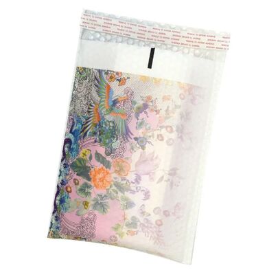 Decorative Floral Bird Pattern Waterproof Self-Sealing Bubble Mailing Bag For Packaging