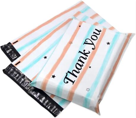 持続可能 防水 コンポスタブル 郵便袋 色のストライプとありがとう 印刷 包装