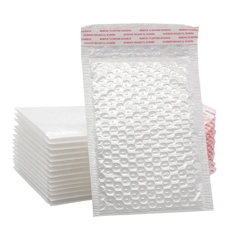 White Plastic Pearlescent Film Bubble Mailing Bag Self-Adhesive Waterproof Custom Size