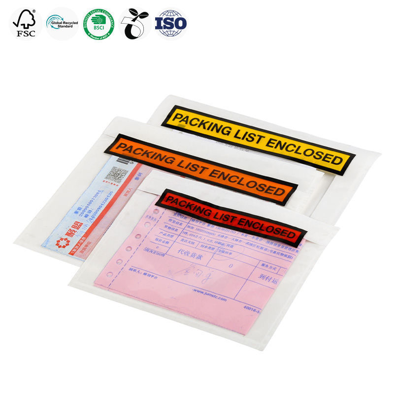 Eco Friendly Packing List Envelope Waterproof Shipping Label Envelopes Clear For Sustainable Packaging